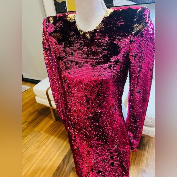 Alexandre Vauthier Sequin Pink and Gold Dress NWOT - Picture 4 of 13